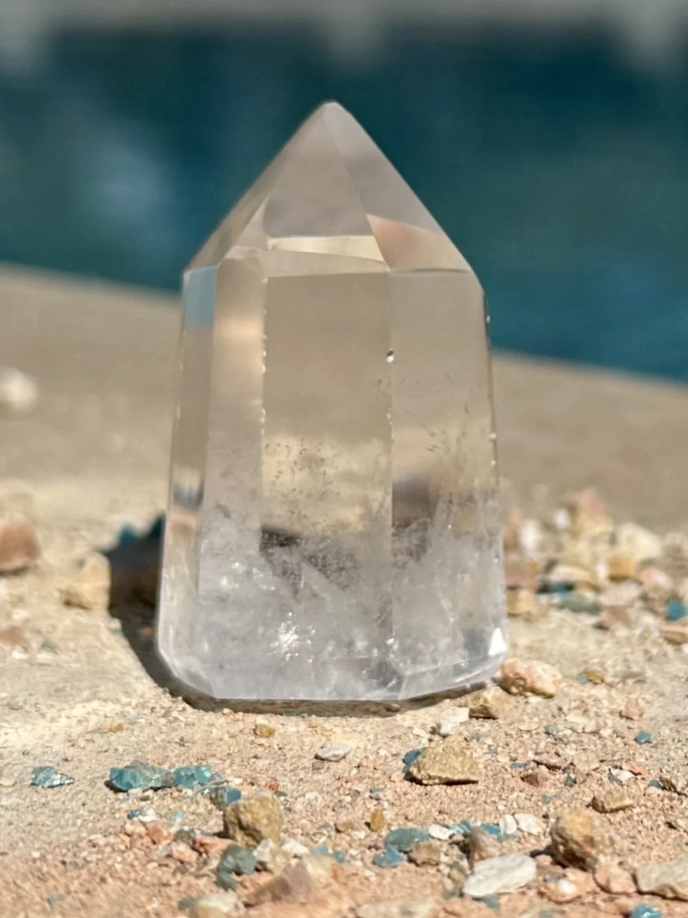 Russian High Polished Clear Quartz Tower Point Crystal